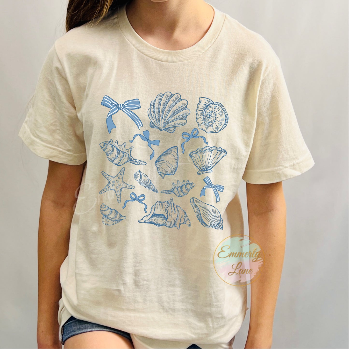 Blue Coquette Bow Beach Tee