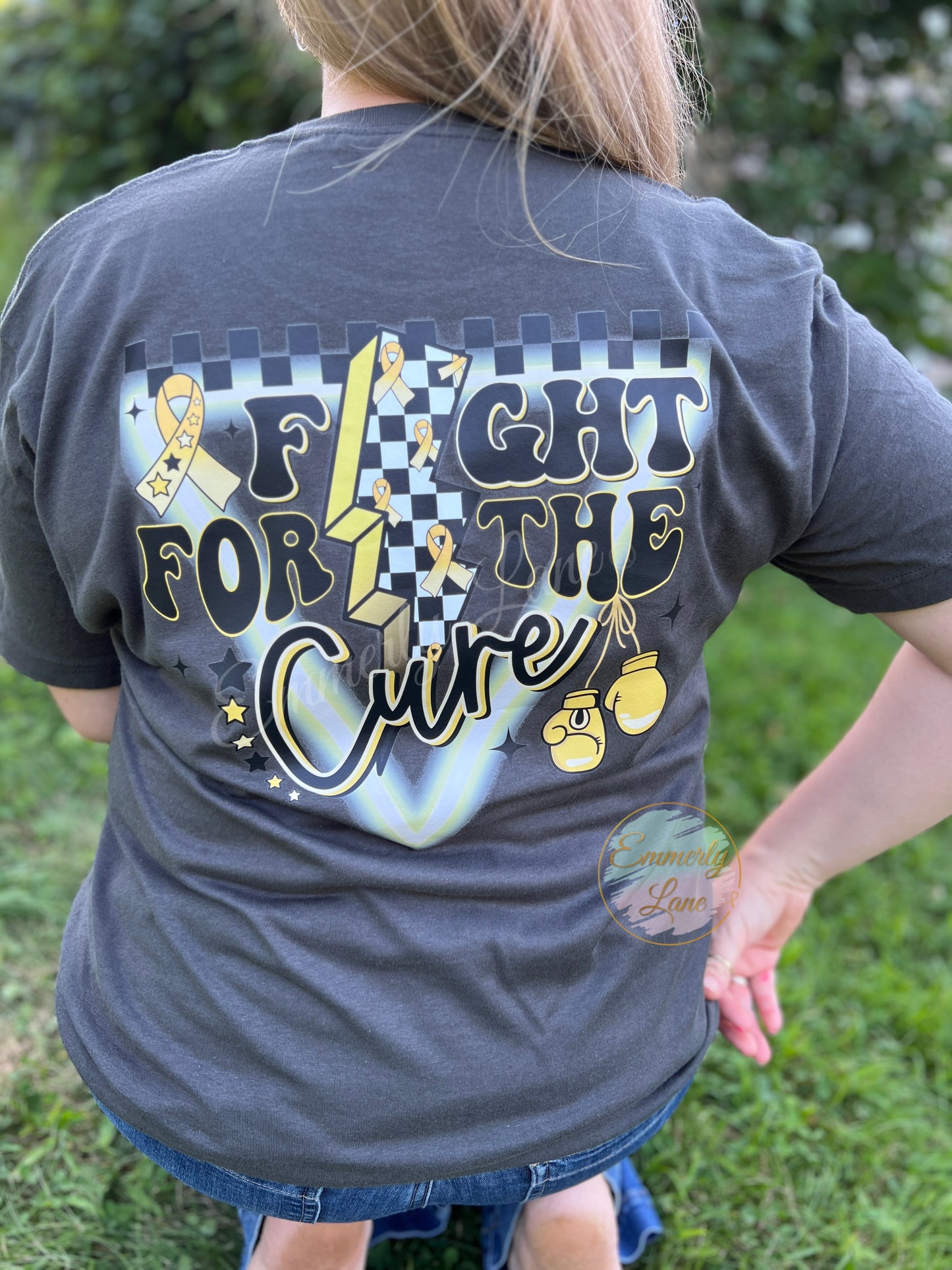 Fight for the cure Tee- Gold Ribbon Childhood Cancer Awareness