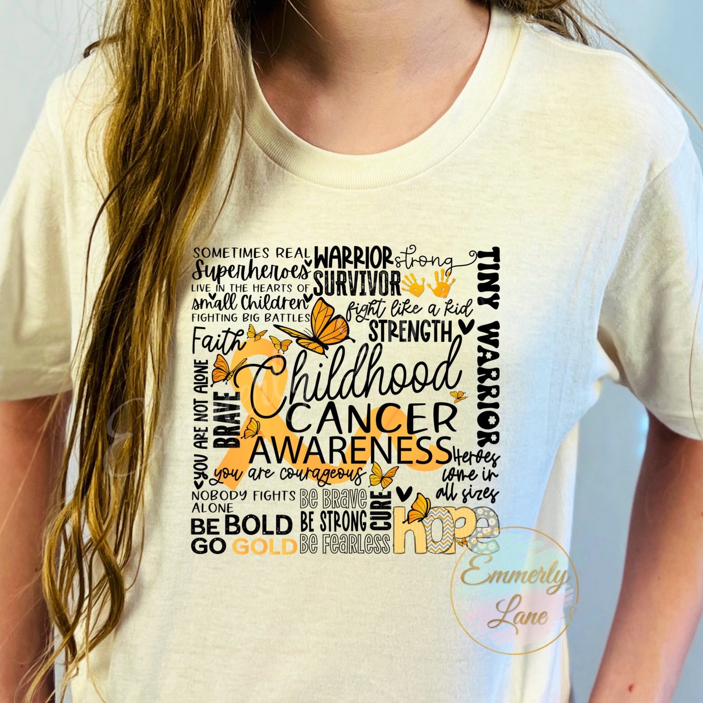 Childhood Cancer Awareness Word Art Tee