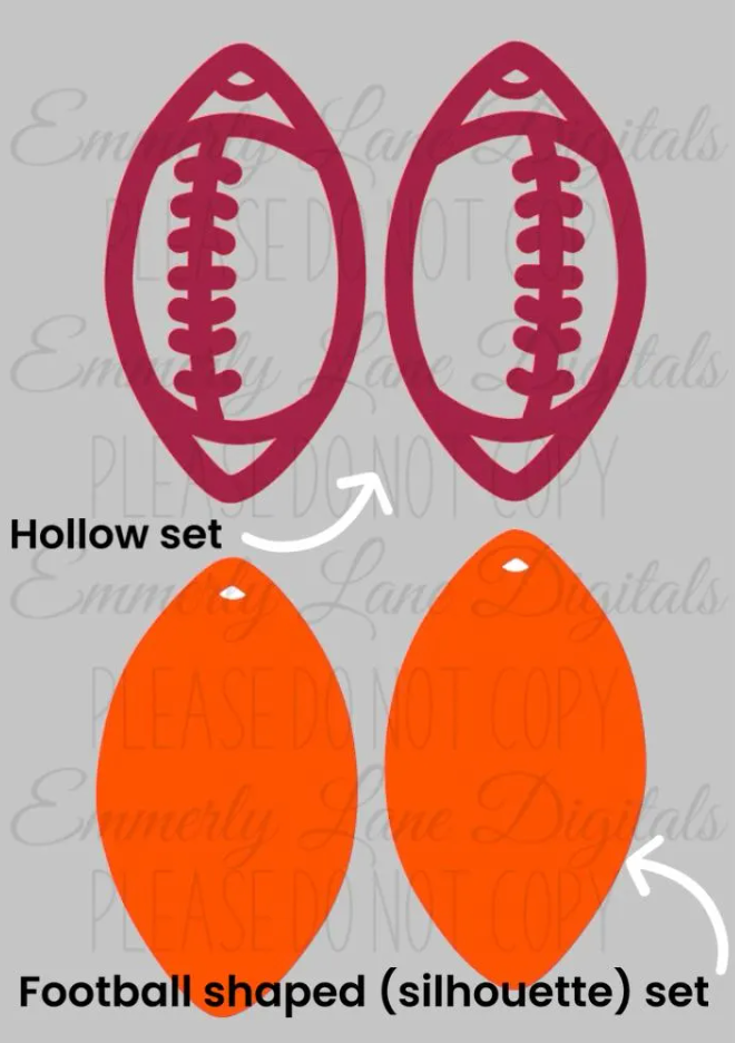 Double Sided Unisub Football Earring Blanks