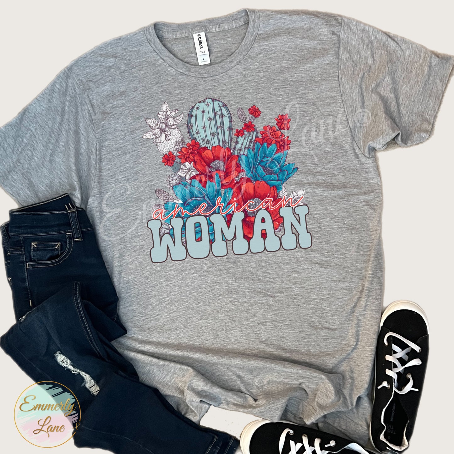 American Woman Floral Tee