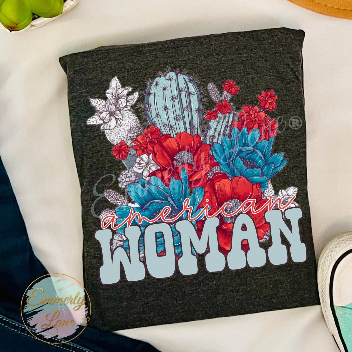 American Woman Floral Tee
