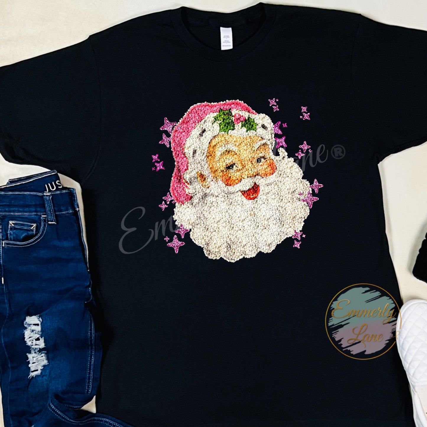 Santa Faux Sequin Shirt