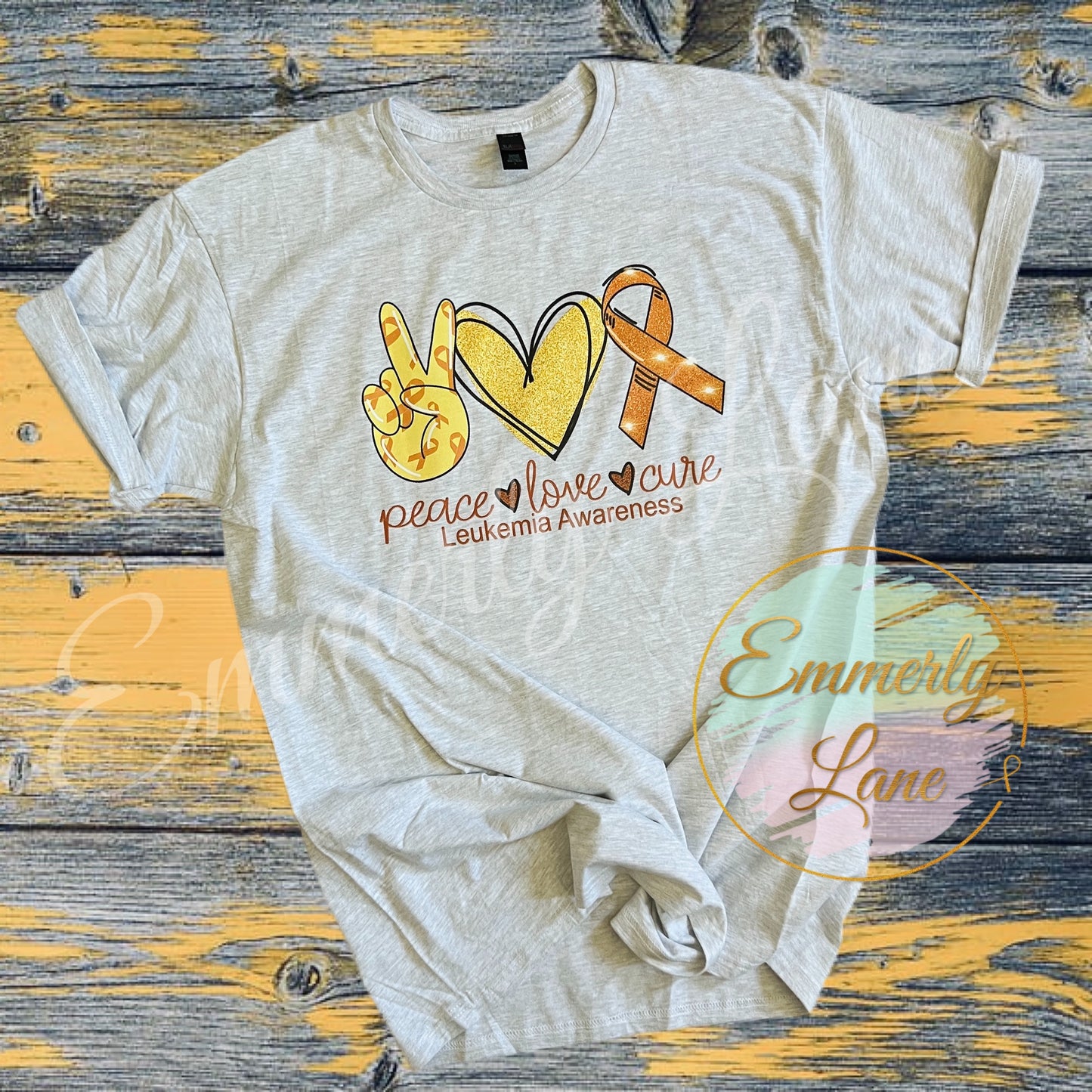Peace Love Cure Leukemia Awareness Tee