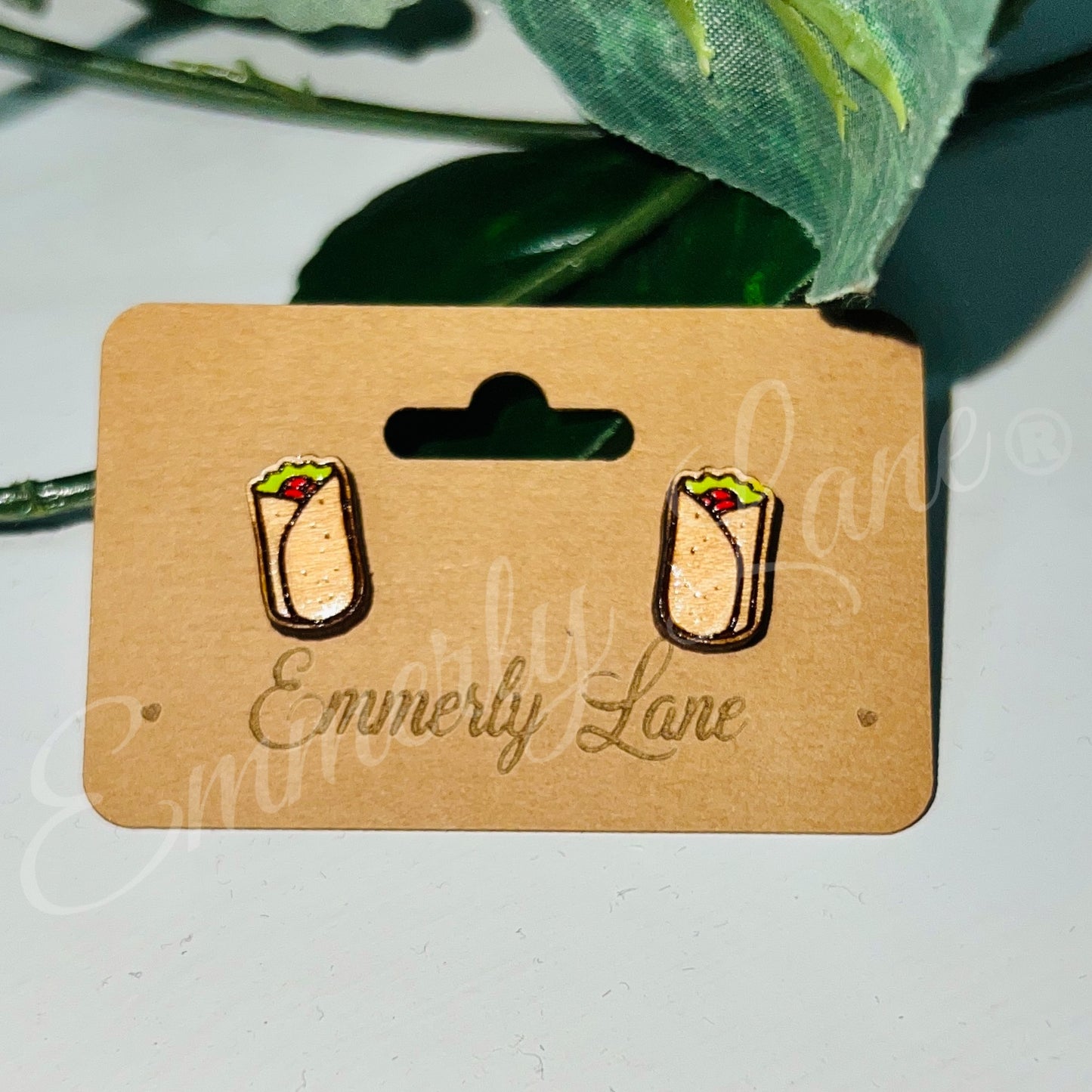 Painted Burrito Stud Earrings