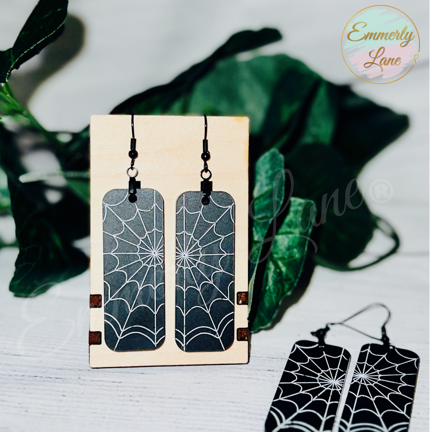 Spider Web Bar Acrylic Earrings
