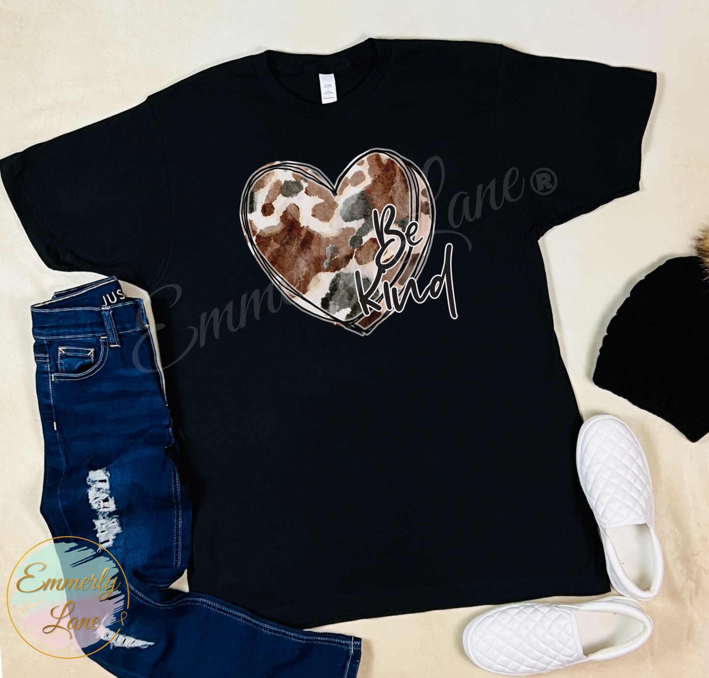 Be kind Cowhide Heart Shirt
