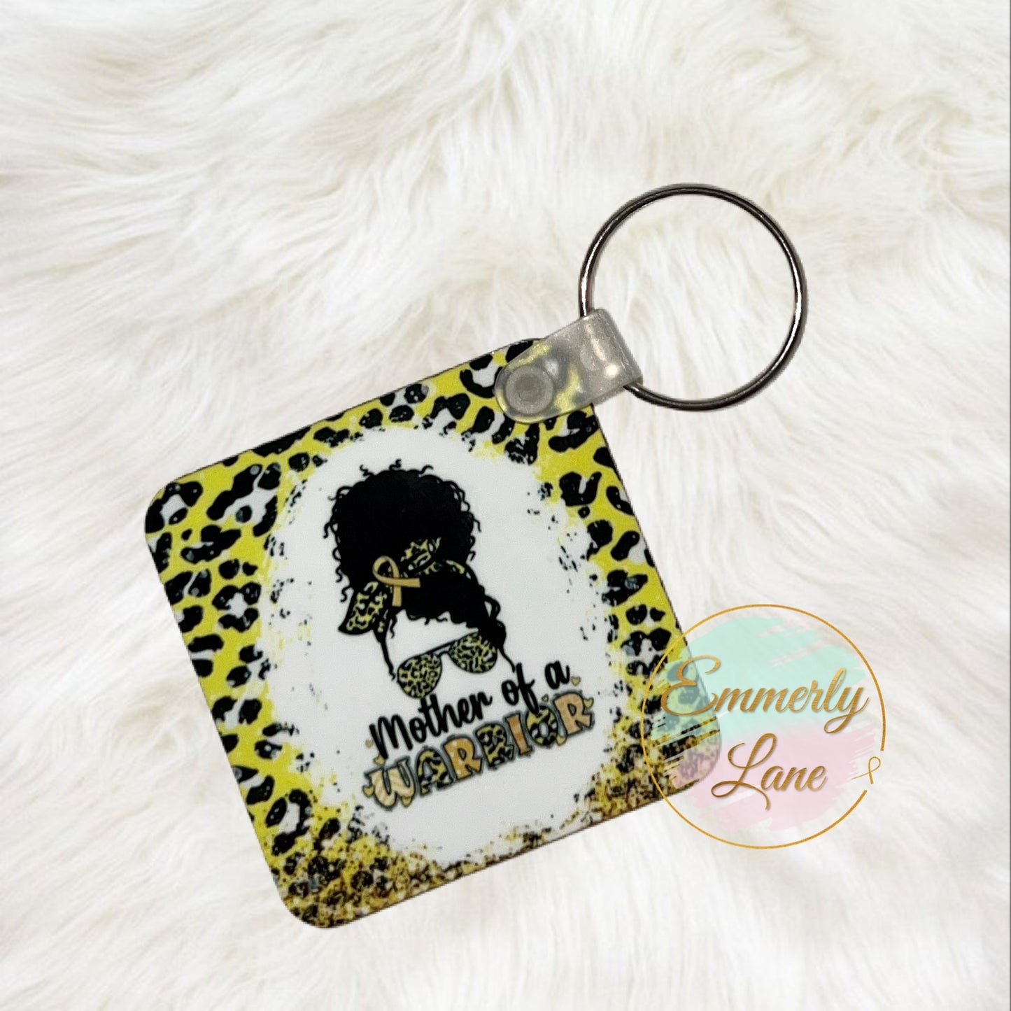 Mother of a Warrior Keychain