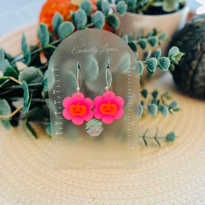 Glow-in-the-dark Groovy Pumpkin Earrings