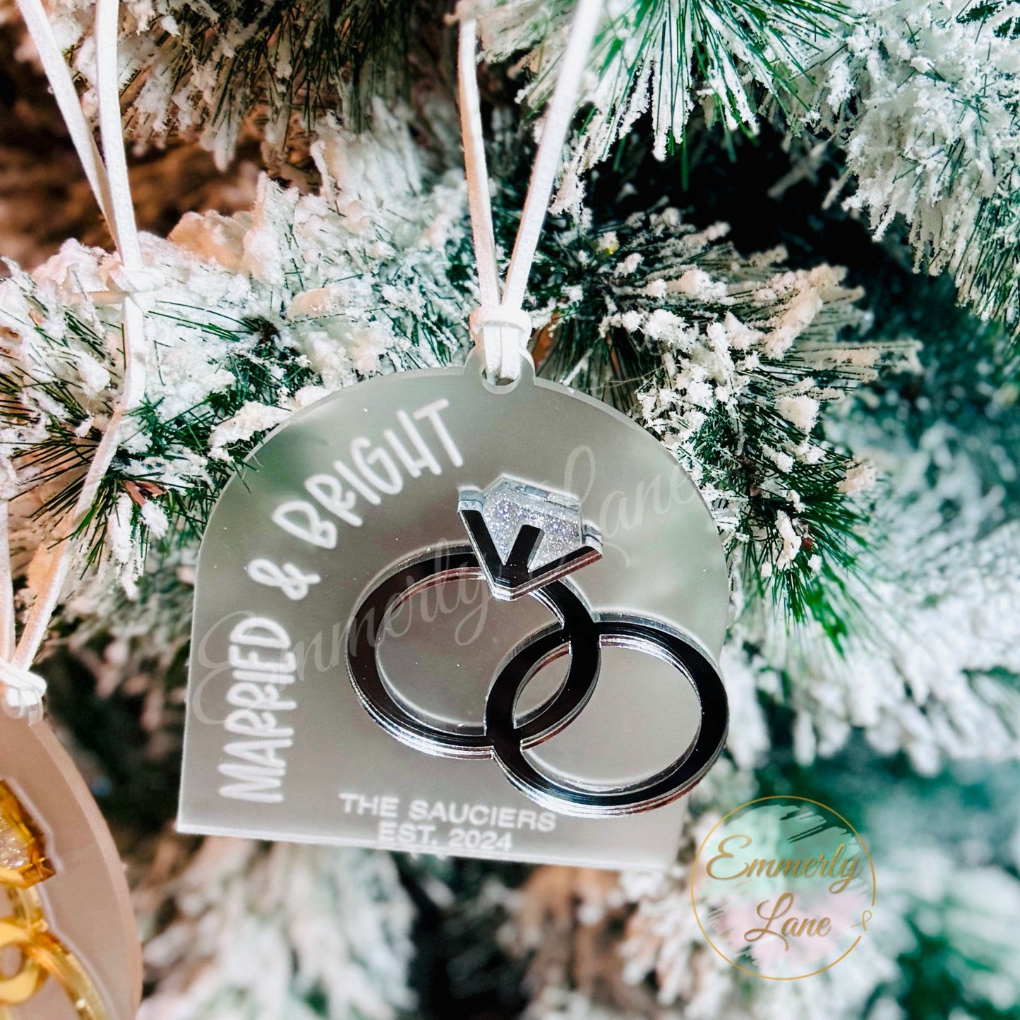 Married & Bright Personalized Ornament