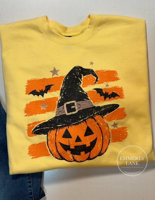 Retro Halloween Witch Pumpkin Sweatshirt