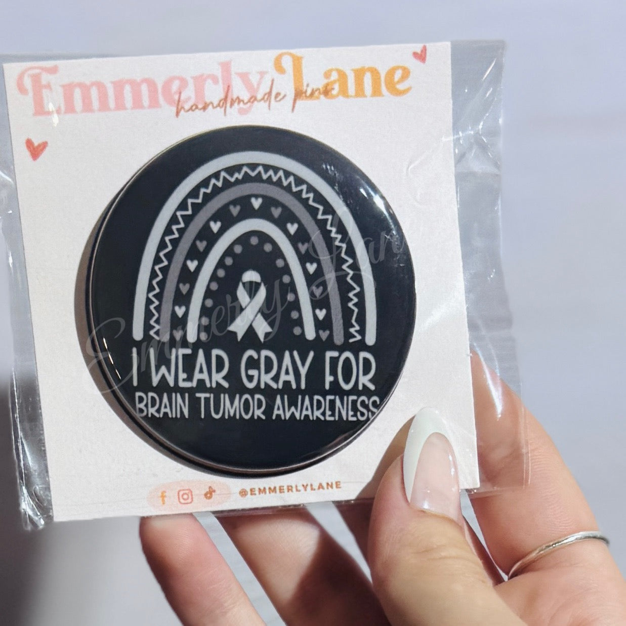 I wear gray Button Pin