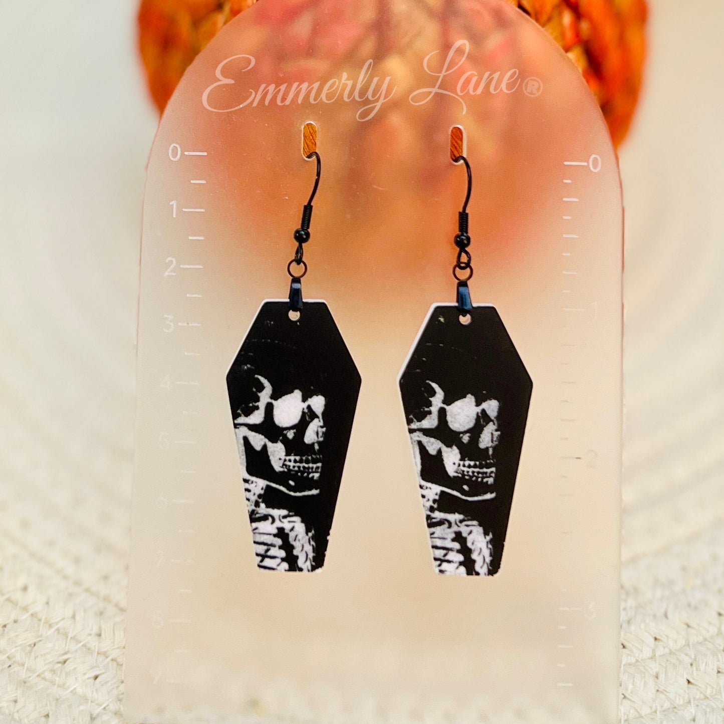 Skeleton Coffin Acrylic Earrings