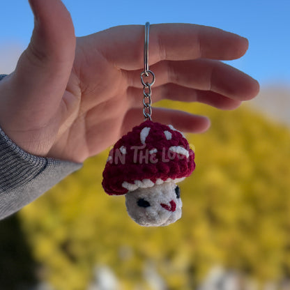 Handmade Crochet Mushroom Keychain