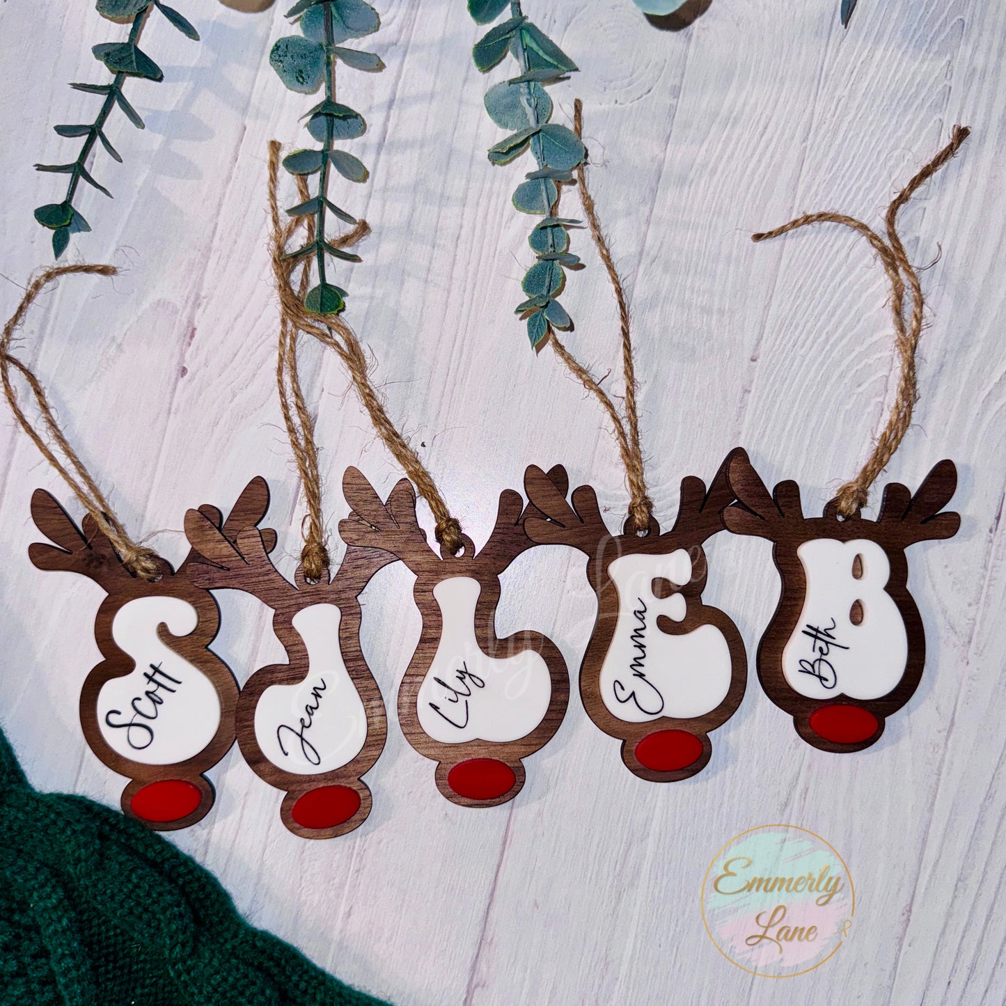 Personalized Reindeer Stocking Tag