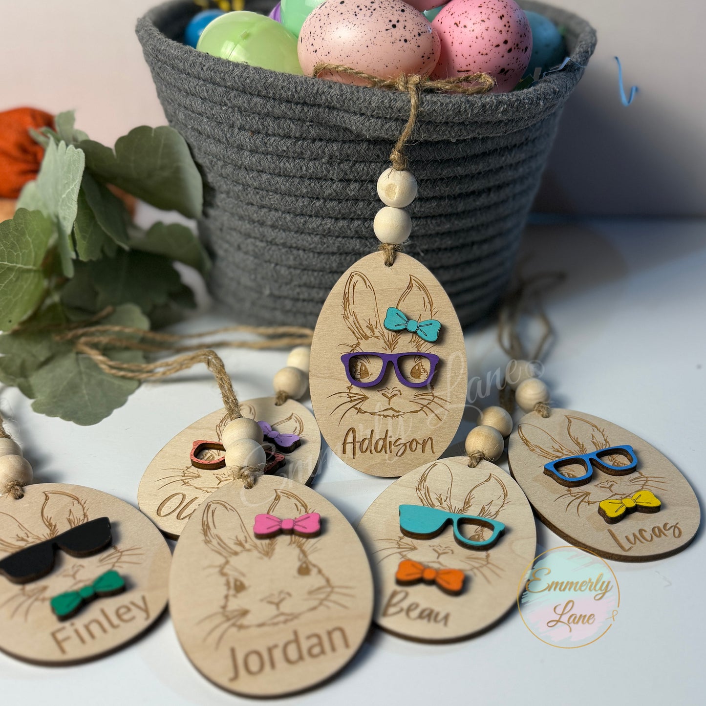 Personalized Bunny Easter Basket Tags