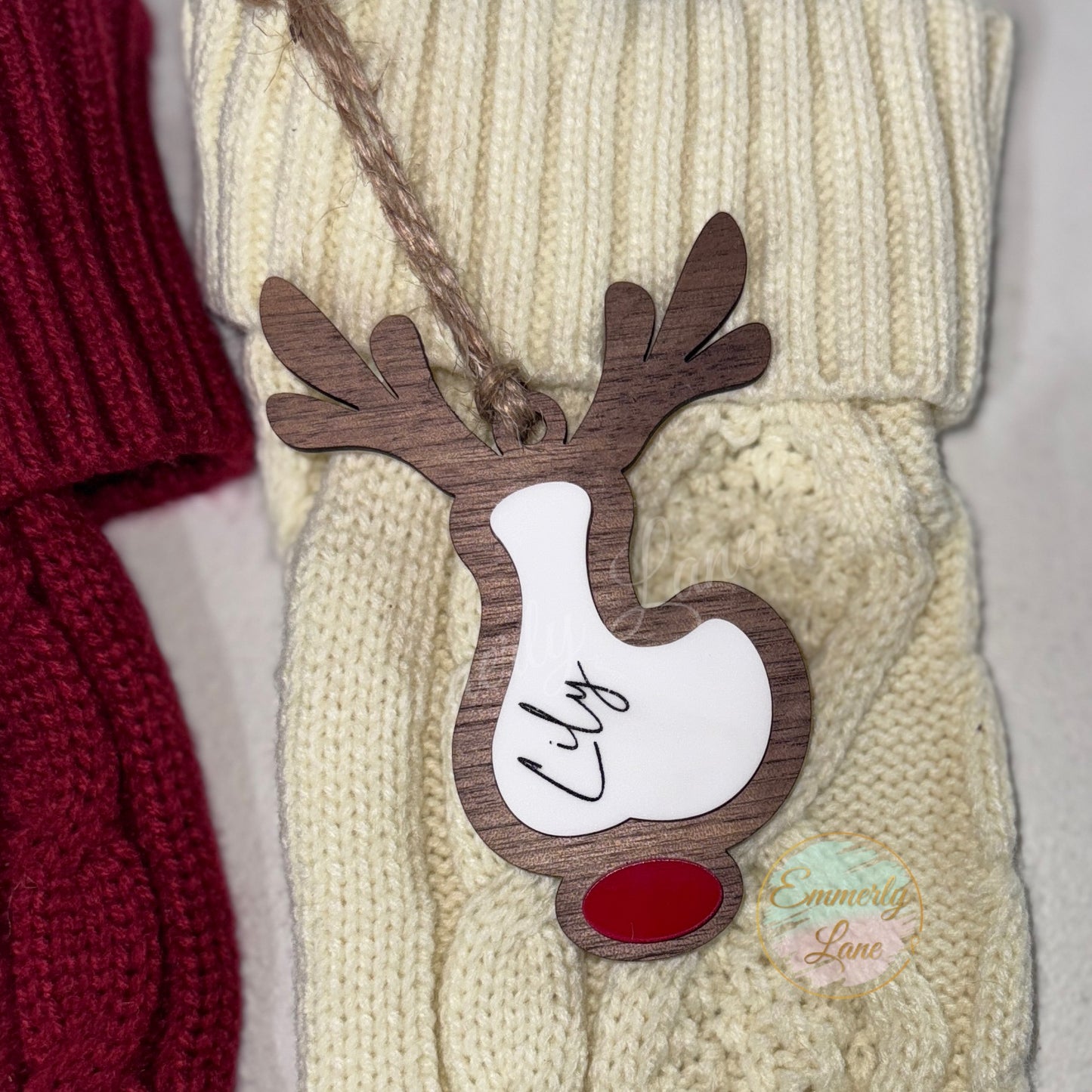 Personalized Reindeer Stocking Tag