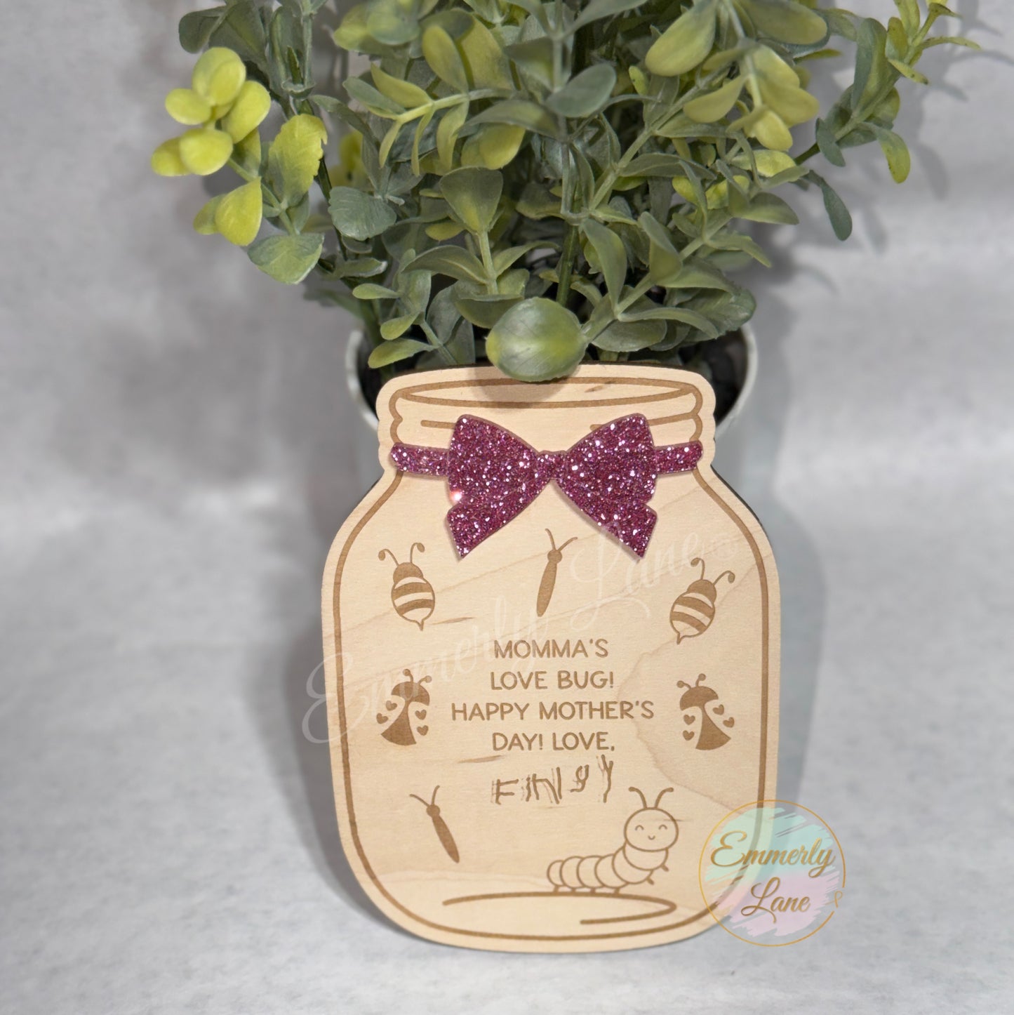 Love Bug Jar Fingerprint Keepsake- Mother's Day Gift