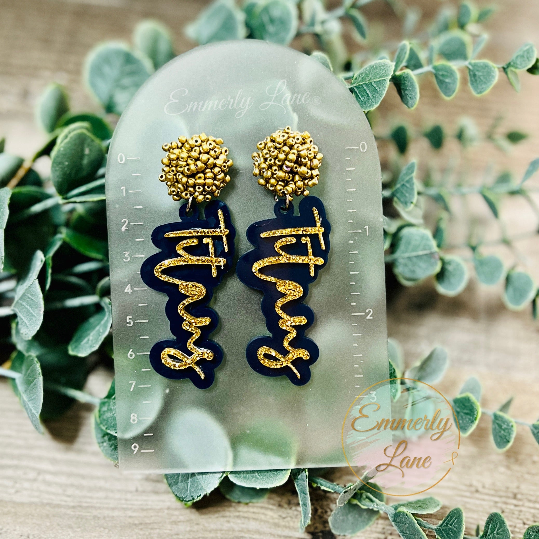 Titans Cursive Team Spirit Dangle Earrings- seed bead toppers – Emmerly ...