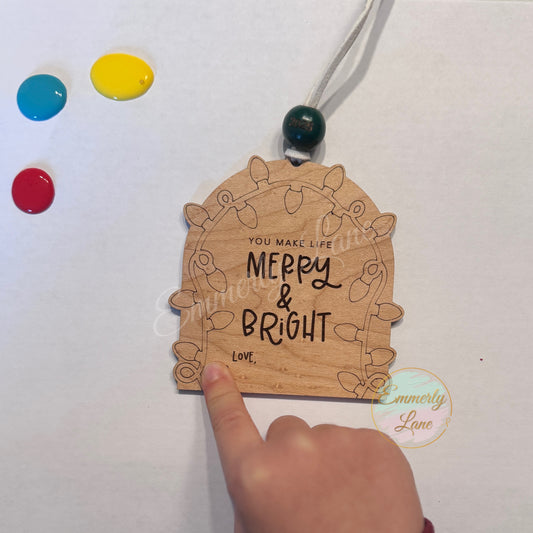 Personalized Merry & Bright Keepsake Ornament