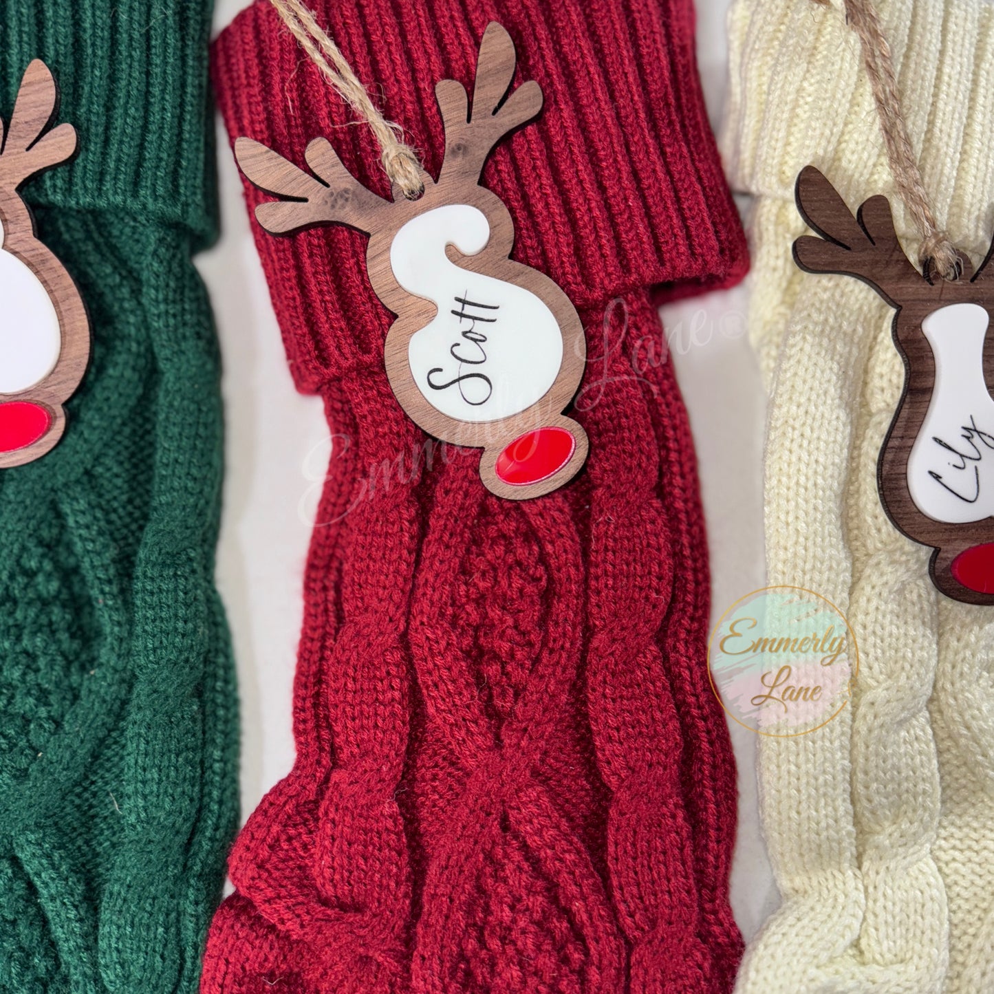 Personalized Reindeer Stocking Tag