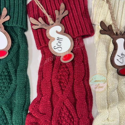 Personalized Reindeer Stocking Tag