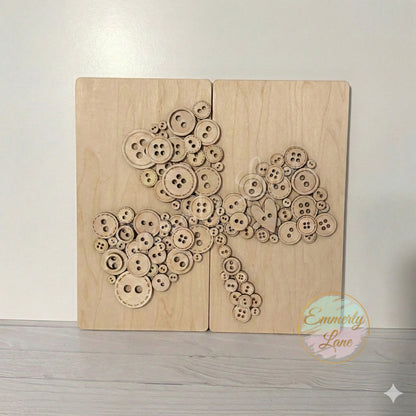 DIY Clover Button Wood Sign