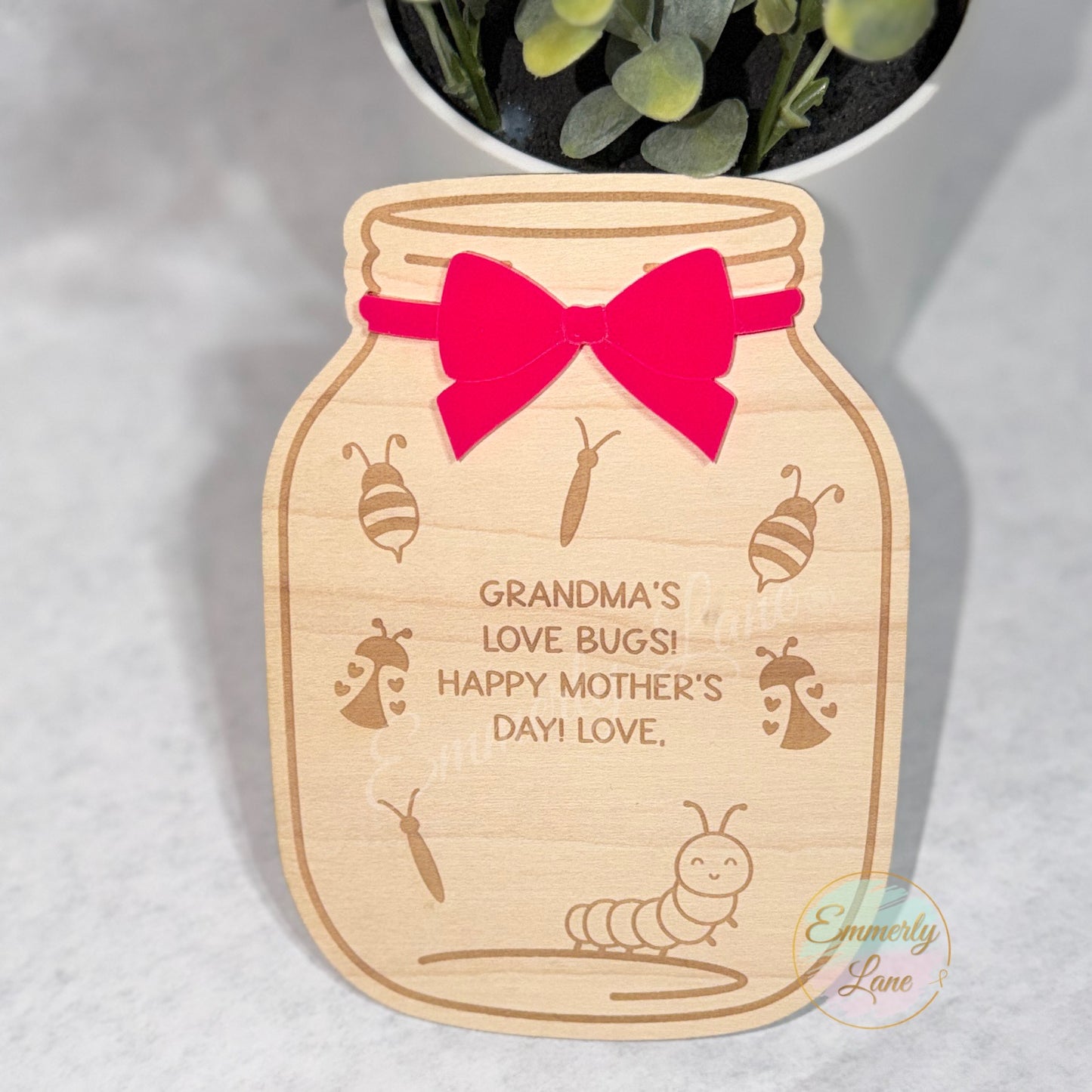 Love Bug Jar Fingerprint Keepsake- Mother's Day Gift