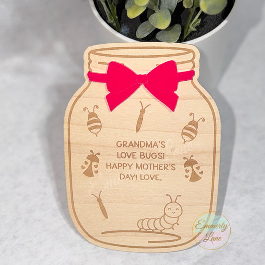 Love Bug Jar Fingerprint Keepsake- Mother's Day Gift