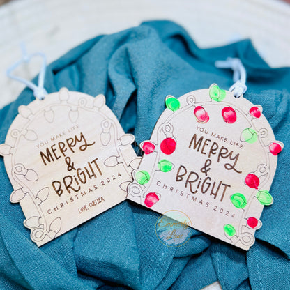 Personalized Merry & Bright Ornament