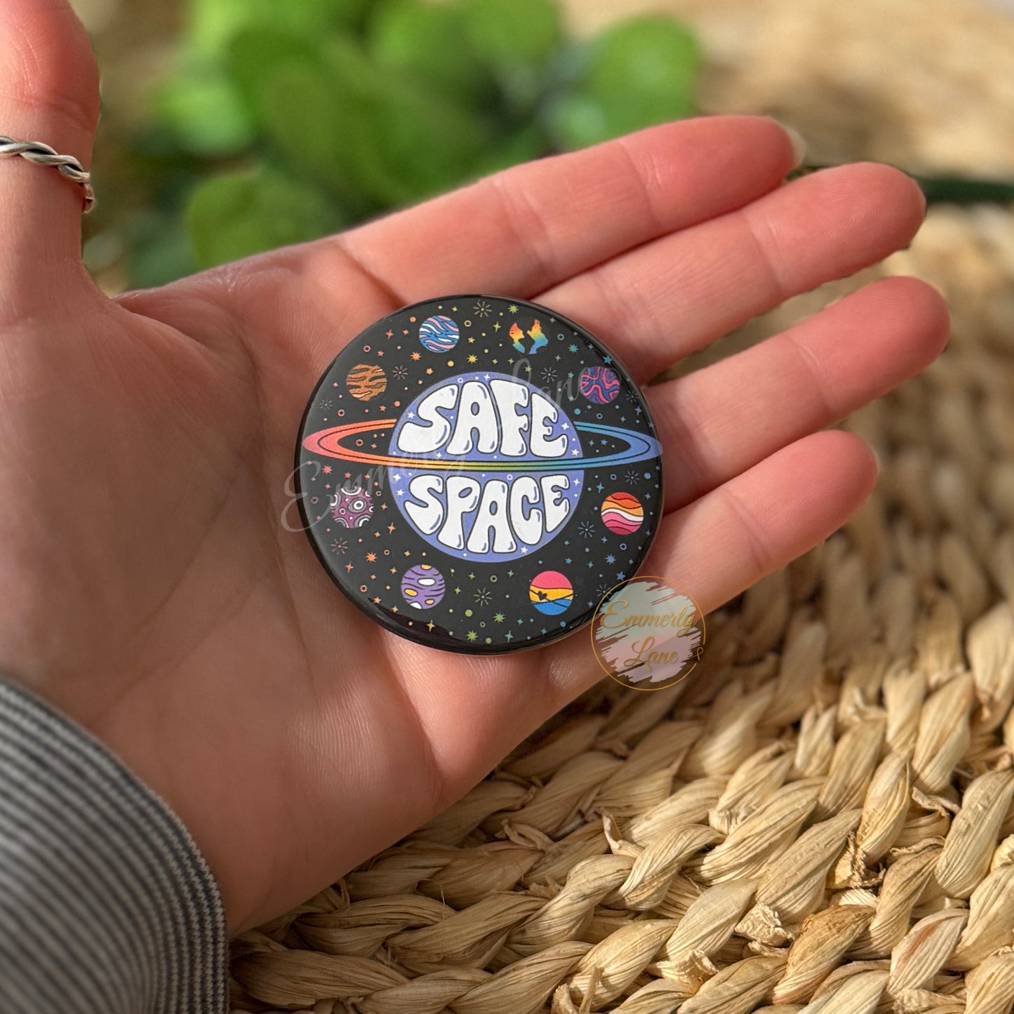 Safe Space Button Pin
