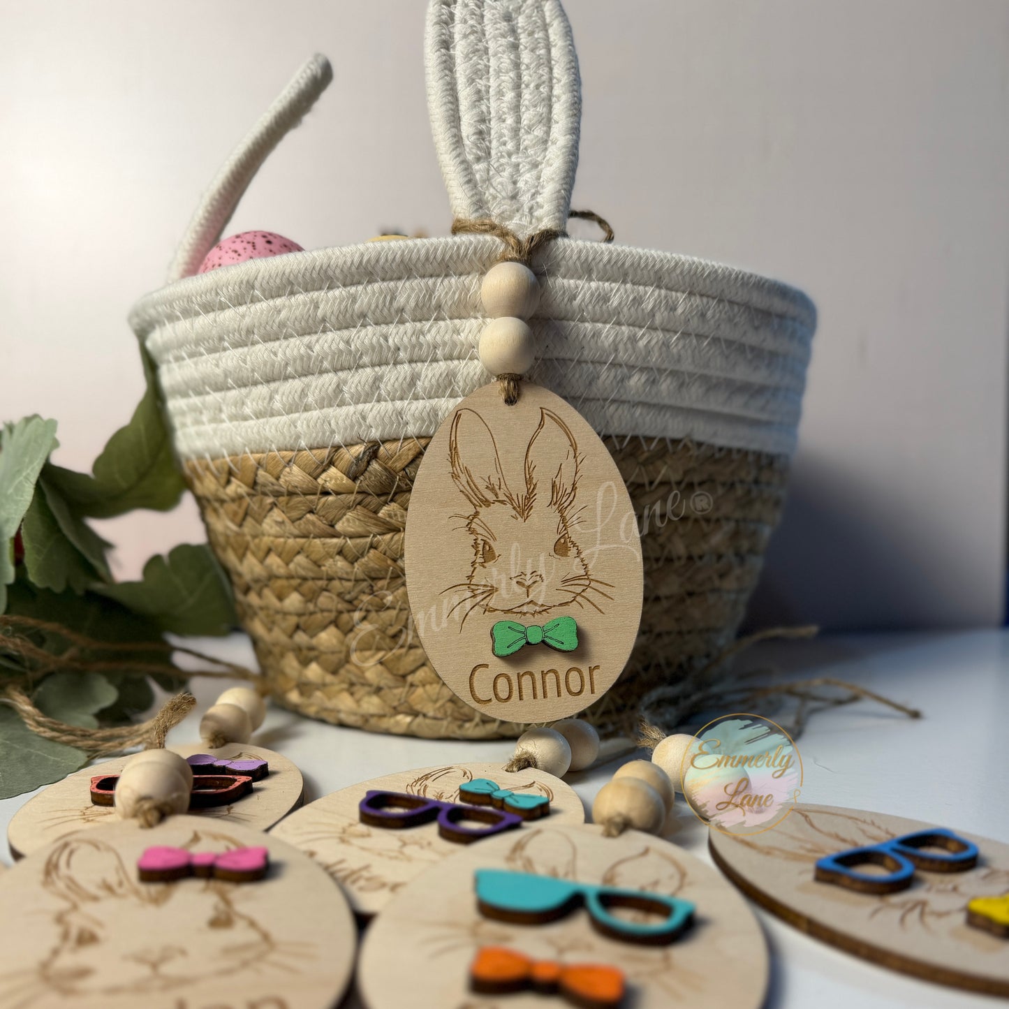 Personalized Bunny Easter Basket Tags