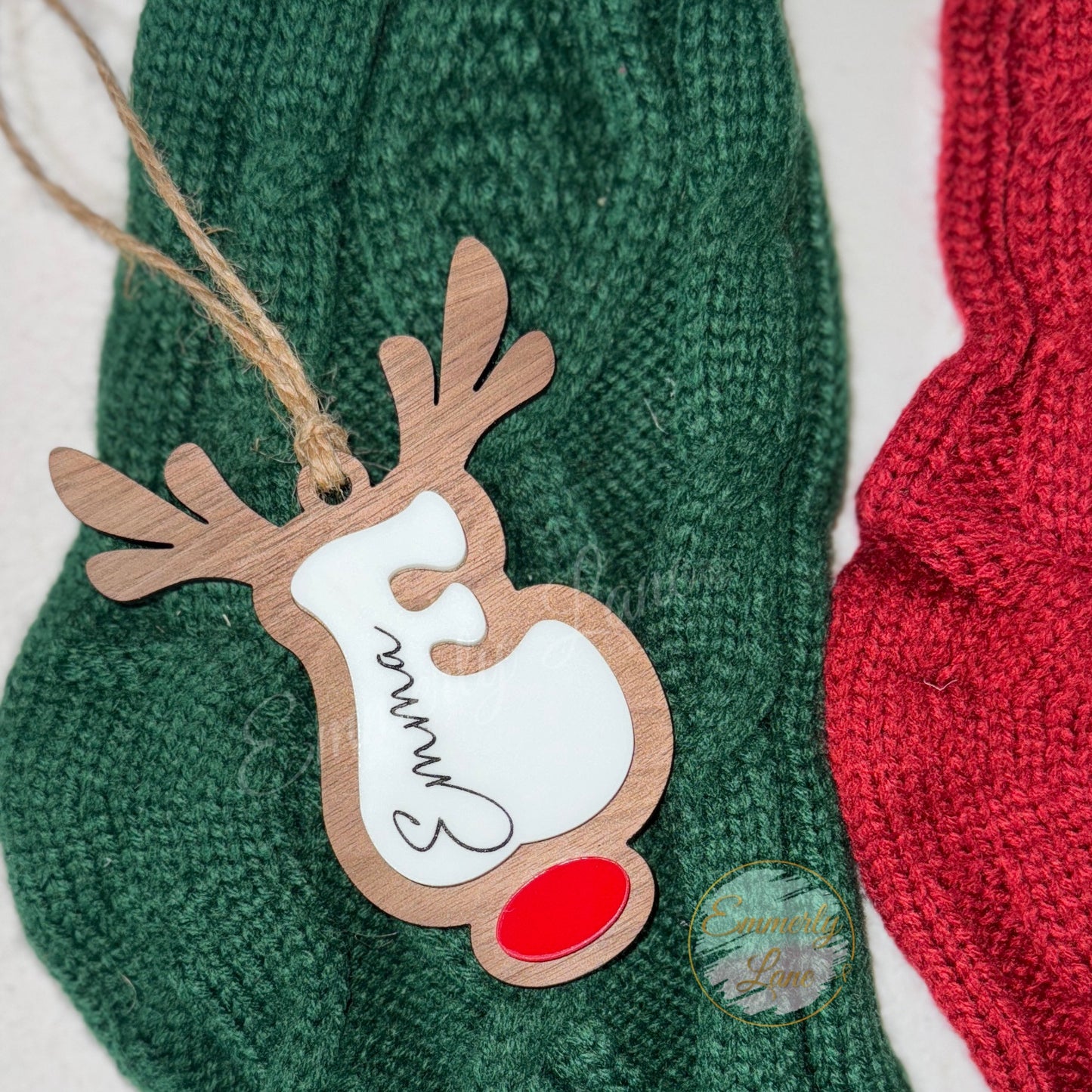 Personalized Reindeer Stocking Tag