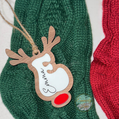 Personalized Reindeer Stocking Tag