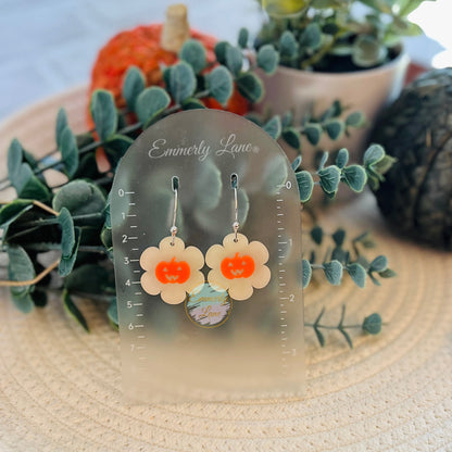 Glow-in-the-dark Groovy Pumpkin Earrings