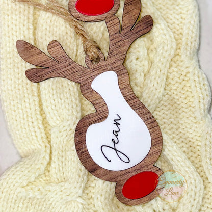Personalized Reindeer Stocking Tag