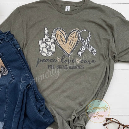 Peace Love Cure Rare Disease Awareness Tee