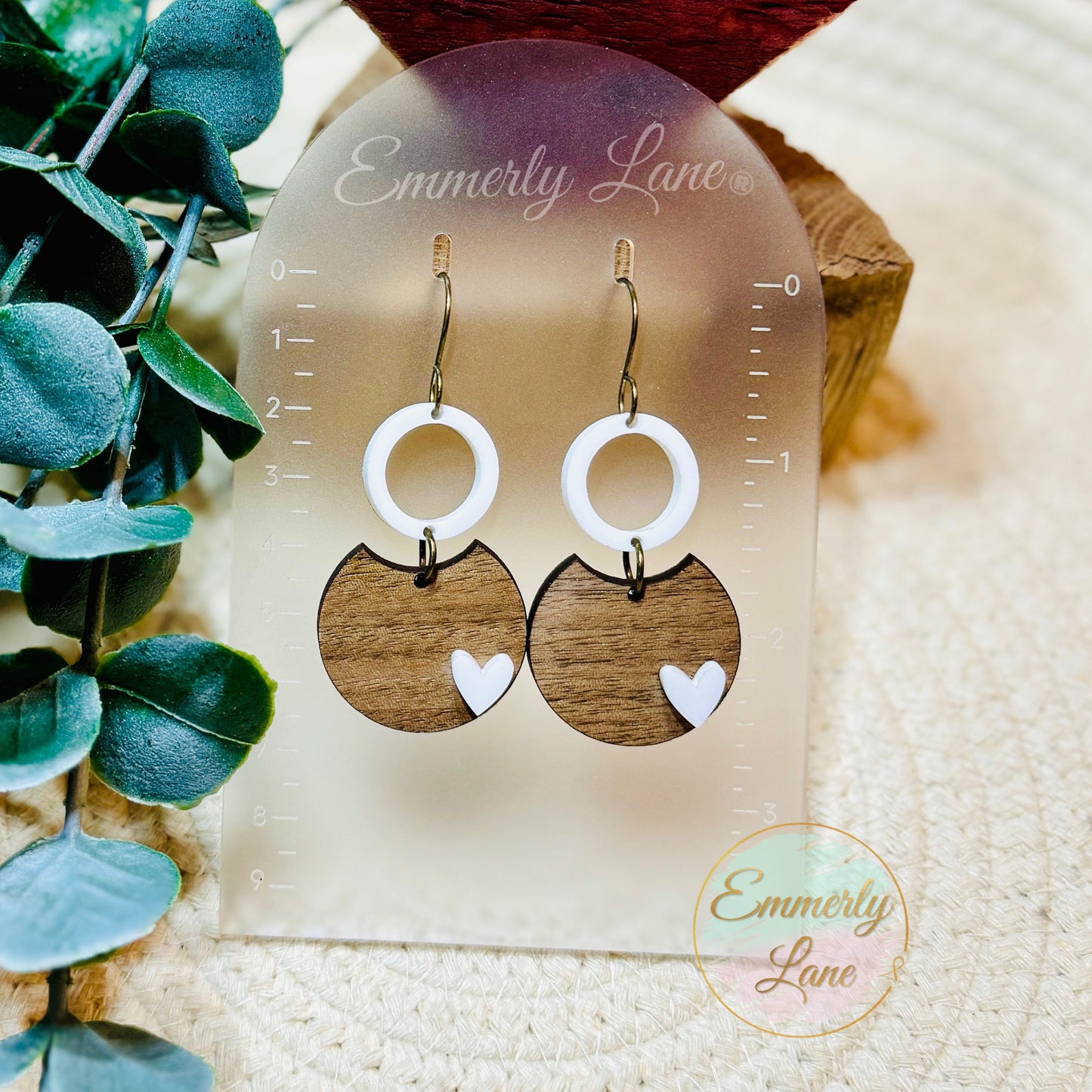 Geometric Heart Drop Earrings