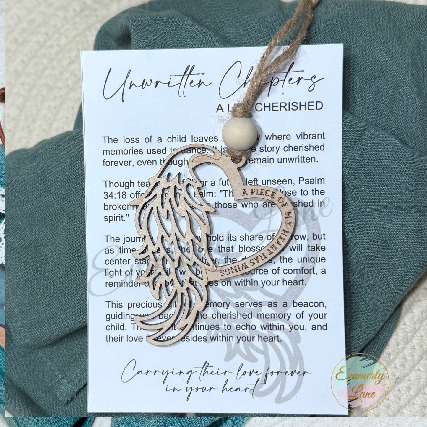 Heart with wing Ornament-- Unwritten Chapters