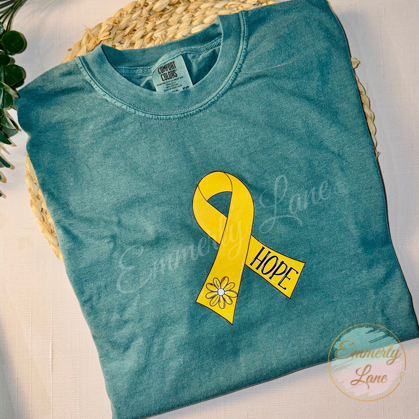 Gold Hope Ribbon Tee