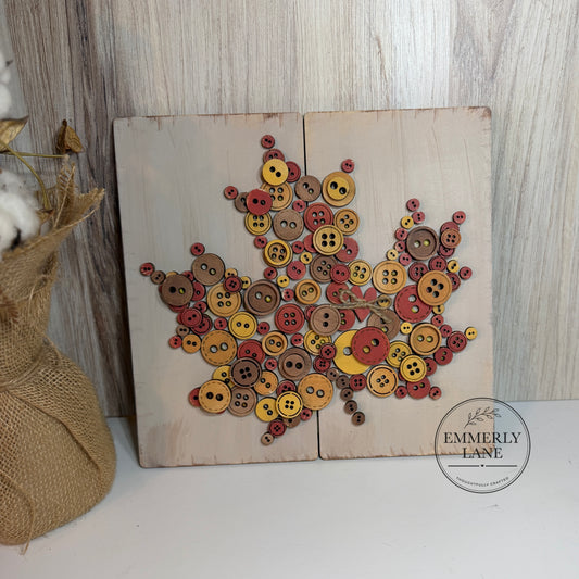 Fall Leaf Button Sign