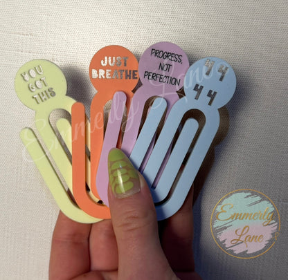 Large Acrylic Inspirational Paper Clip
