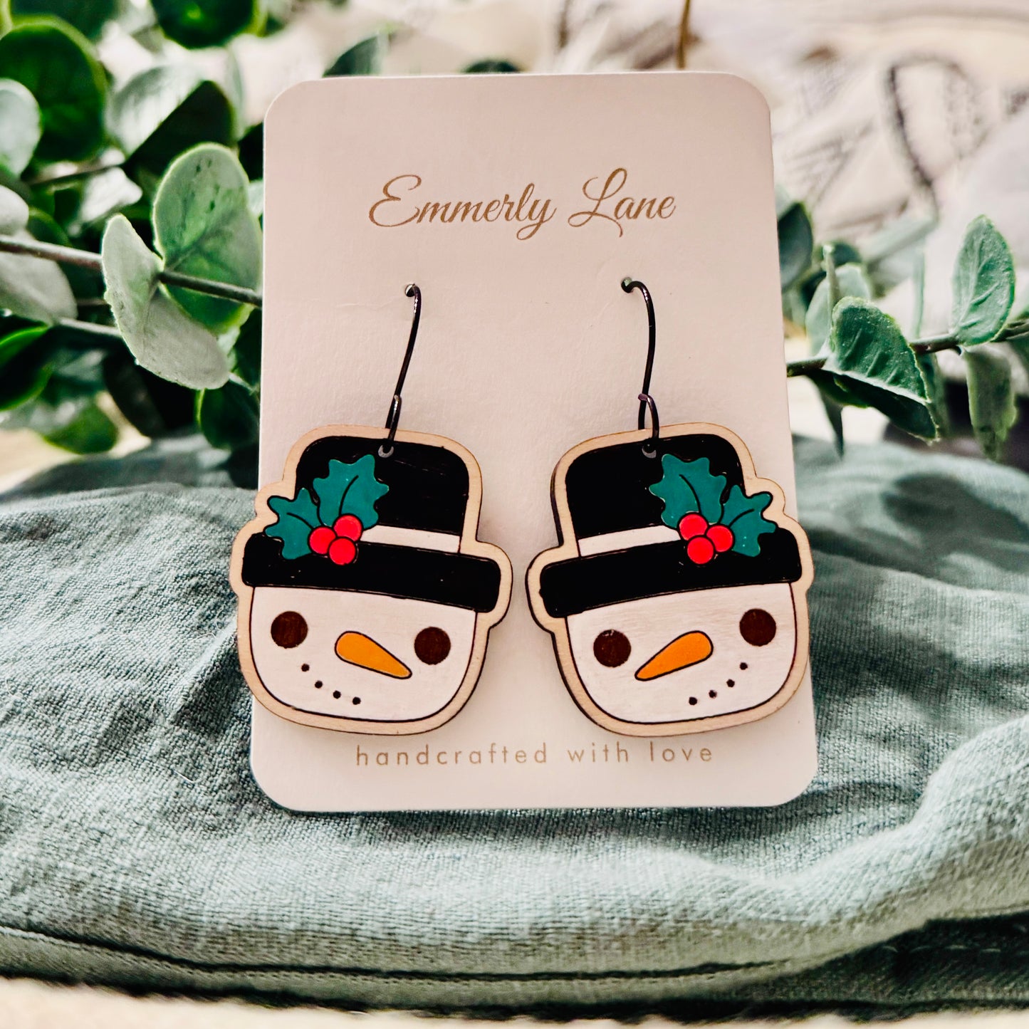 Snowman Head Earrings