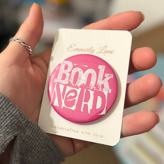Book Nerd Button Pin