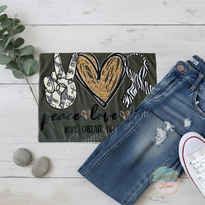 Peace Love Cure Rare Disease Awareness Tee