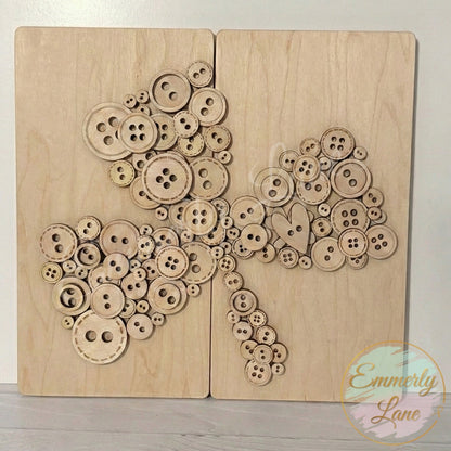 DIY Reversible Heart Button Wood Sign/ Clover Button Wood Sign