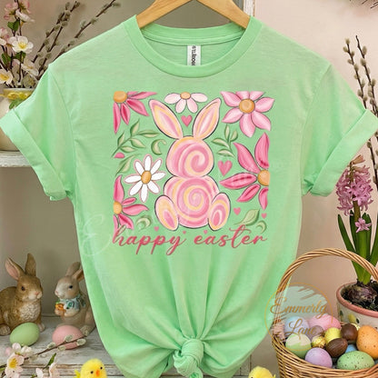Happy Easter Floral Bunny Shirt