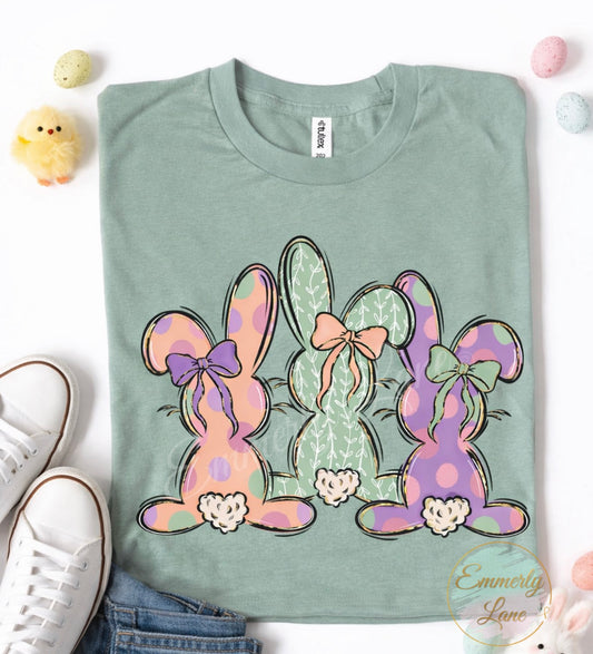 Trio Bunnies Easter Tee