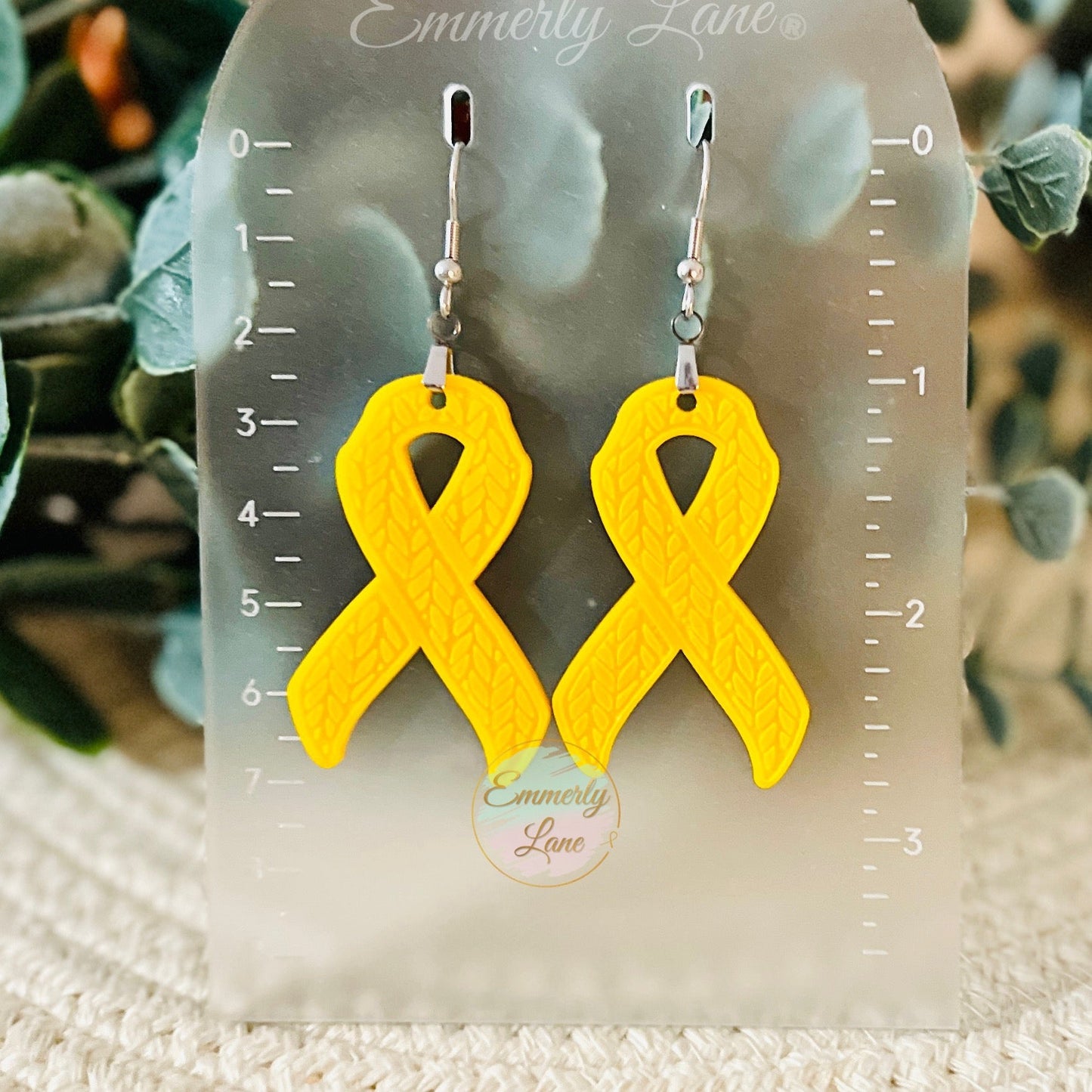 Golden Yellow Ribbon Earrings