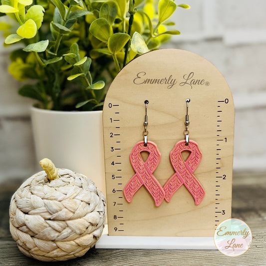 Pink Ribbon Earrings